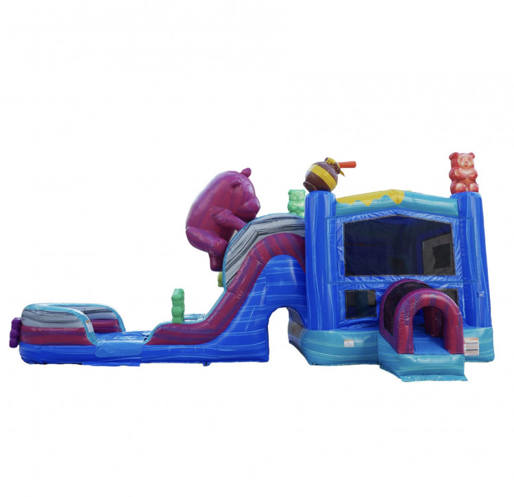 Gummi Bear XL Bounce House with Double Slides and Splash Pad