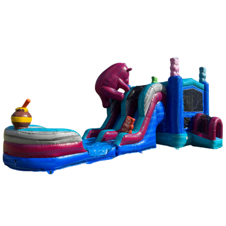 Gummi Bear XL Bounce House with Double Slides and Splash Pad