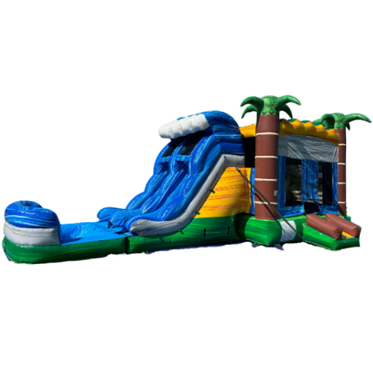 Tropical Wave XL Bounce House with Waterslide